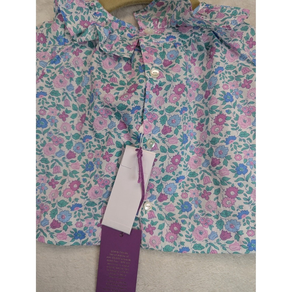 Jacadi Paris Baby Girl Blouse 3M Liberty Fabric Floral Ruffle Collar NWT - Picture 6 of 8